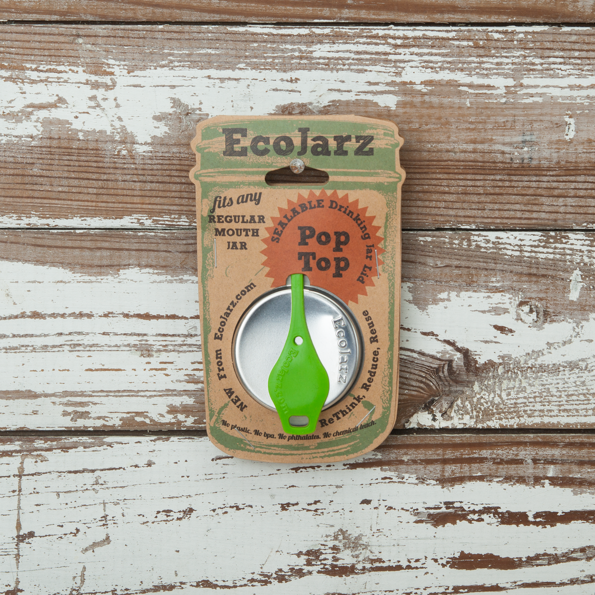 EcoJarz – Stainless Steel Regular Mouth Drinking Lid (with pop-top) EcoJarz - Stainless Steel Regular Mouth Drinking Lid (with pop-top) - image 2