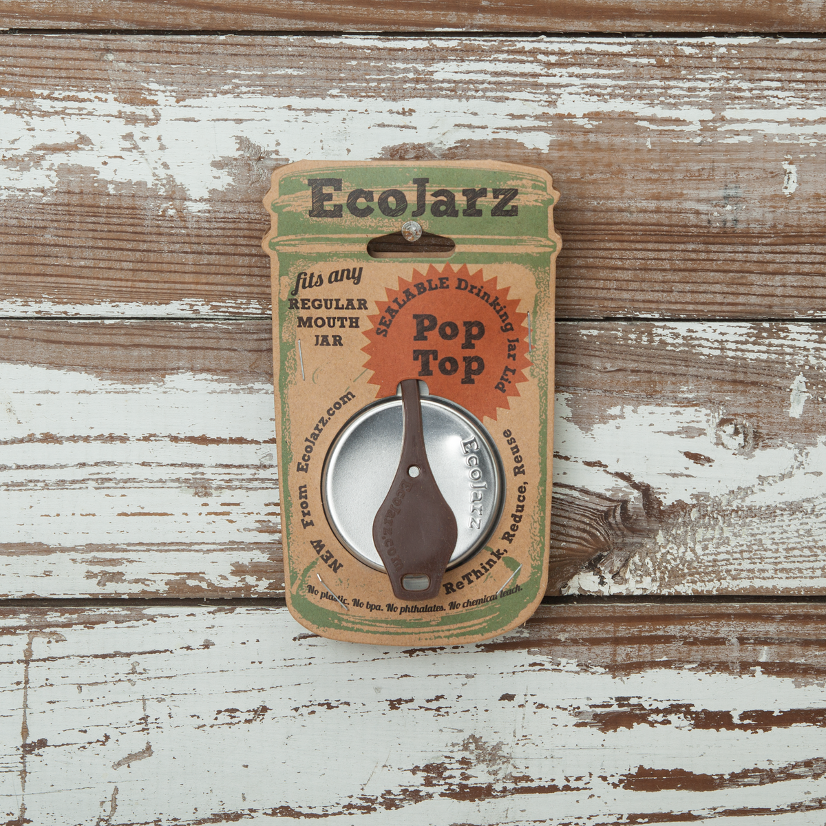 EcoJarz – Stainless Steel Regular Mouth Drinking Lid (with pop-top) EcoJarz - Stainless Steel Regular Mouth Drinking Lid (with pop-top) - image 3