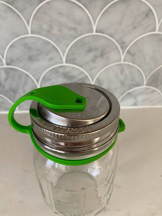 EcoJarz – Stainless Steel Regular Mouth Drinking Lid (with pop-top) EcoJarz - Stainless Steel Regular Mouth Drinking Lid (with pop-top) - image 5
