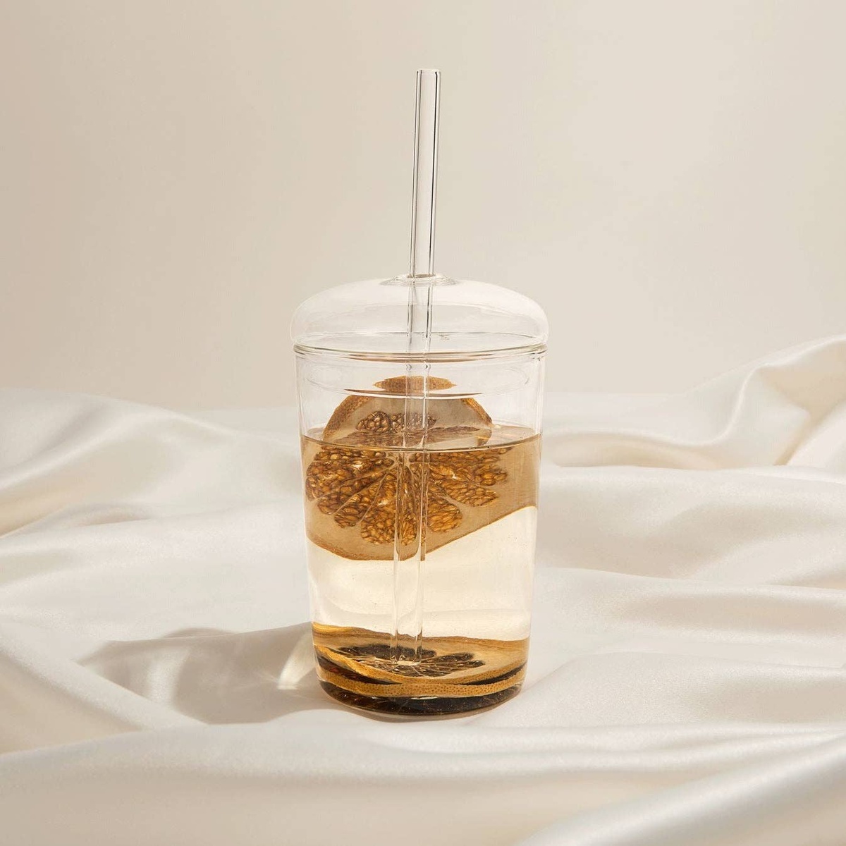 Kessellate - Dome Lid Glass Tumbler with straw*** reusable - image 3