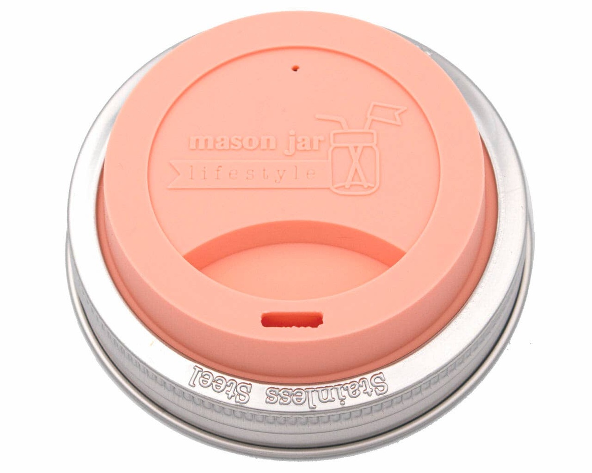 Mason Jar Lifestyle - Silicone Drinking Lid with Stainless Steel Band for Jars bpa-free - image 11