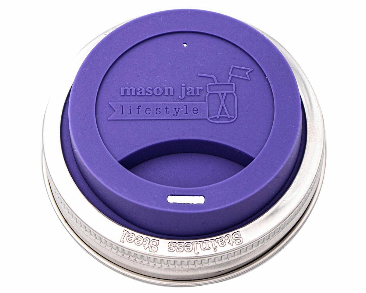 Mason Jar Lifestyle - Silicone Drinking Lid with Stainless Steel Band for Jars bpa-free - image 7