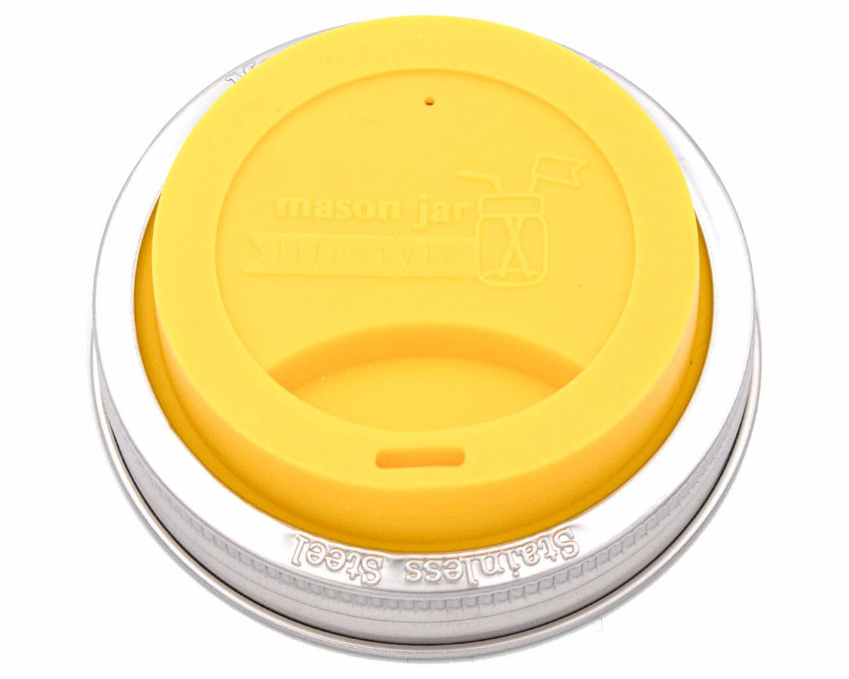 Mason Jar Lifestyle - Silicone Drinking Lid with Stainless Steel Band for Jars bpa-free - image 13