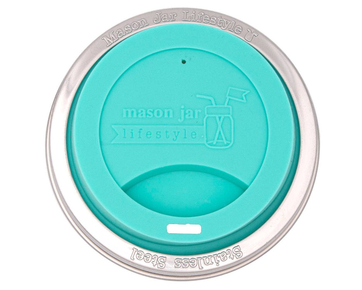Mason Jar Lifestyle - Silicone Drinking Lid with Stainless Steel Band for Jars bpa-free - image 23