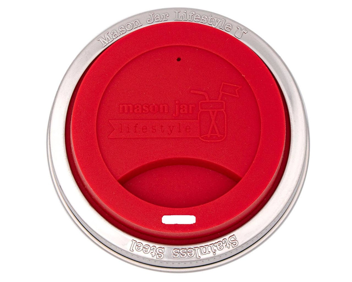 Mason Jar Lifestyle - Silicone Drinking Lid with Stainless Steel Band for Jars bpa-free - image 26