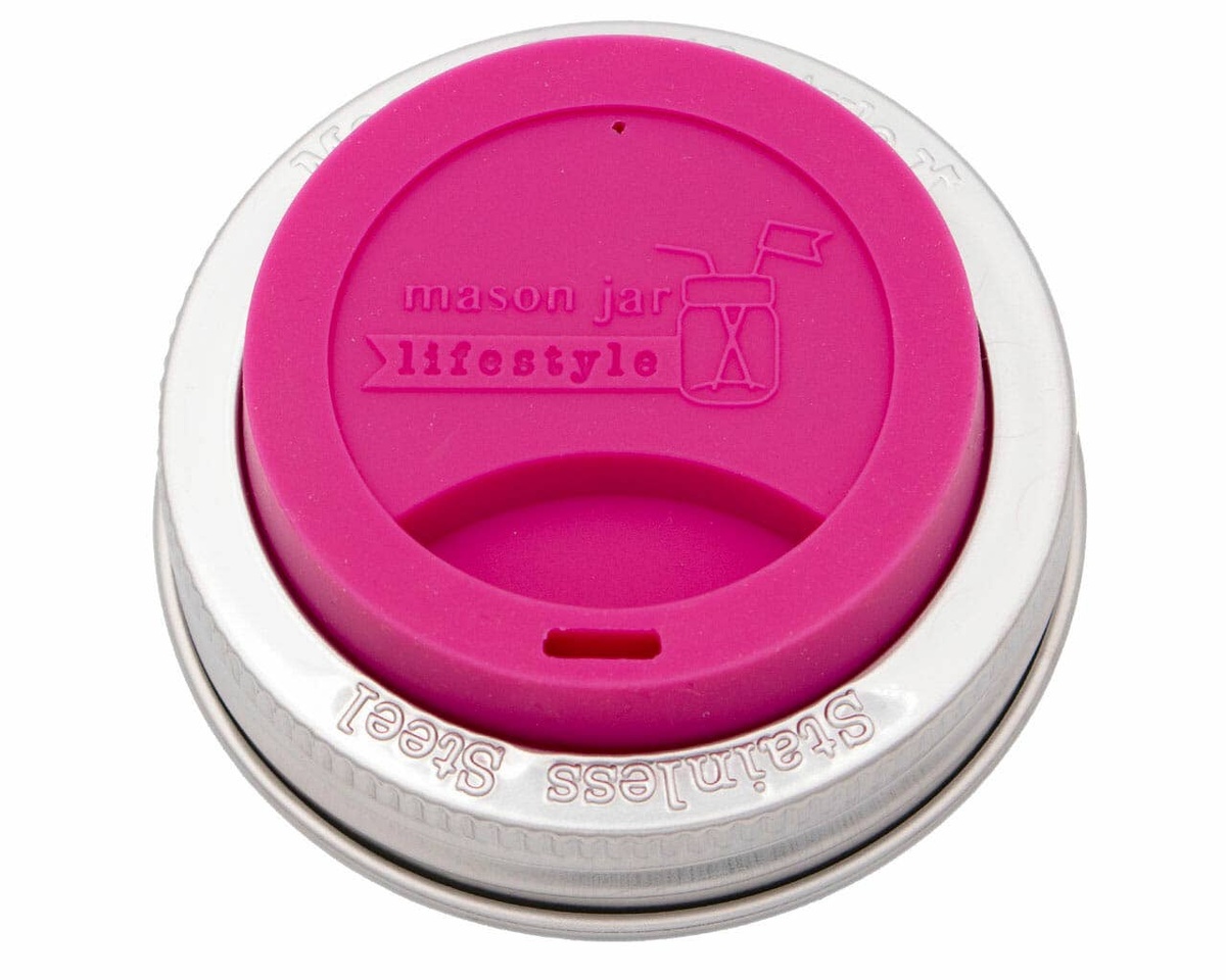 Mason Jar Lifestyle - Silicone Drinking Lid with Stainless Steel Band for Jars bpa-free - image 5