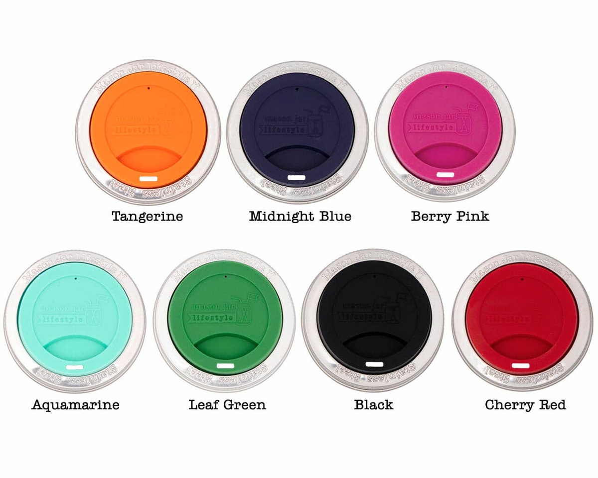 Mason Jar Lifestyle - Silicone Drinking Lid with Stainless Steel Band for Jars bpa-free - image 34