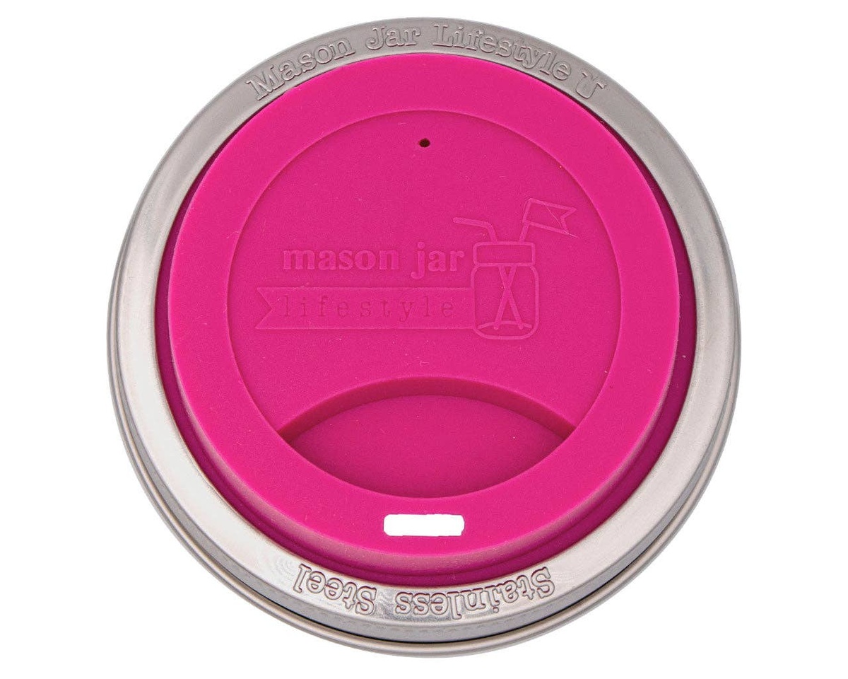 Mason Jar Lifestyle - Silicone Drinking Lid with Stainless Steel Band for Jars bpa-free - image 24