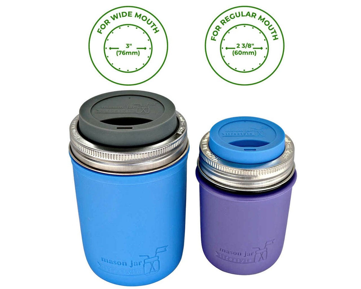Mason Jar Lifestyle - Silicone Drinking Lid with Stainless Steel Band for Jars bpa-free - image 31