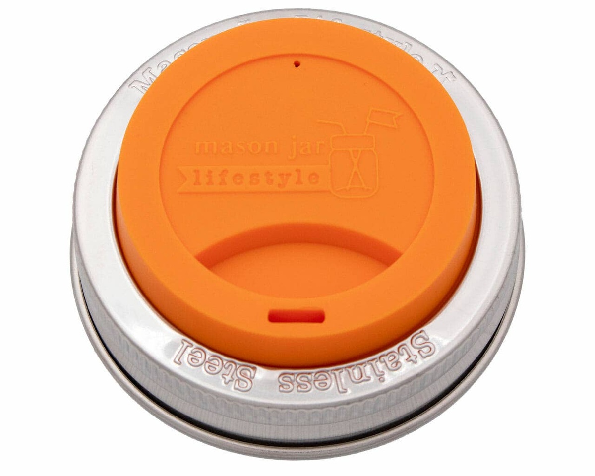 Mason Jar Lifestyle - Silicone Drinking Lid with Stainless Steel Band for Jars bpa-free - image 35
