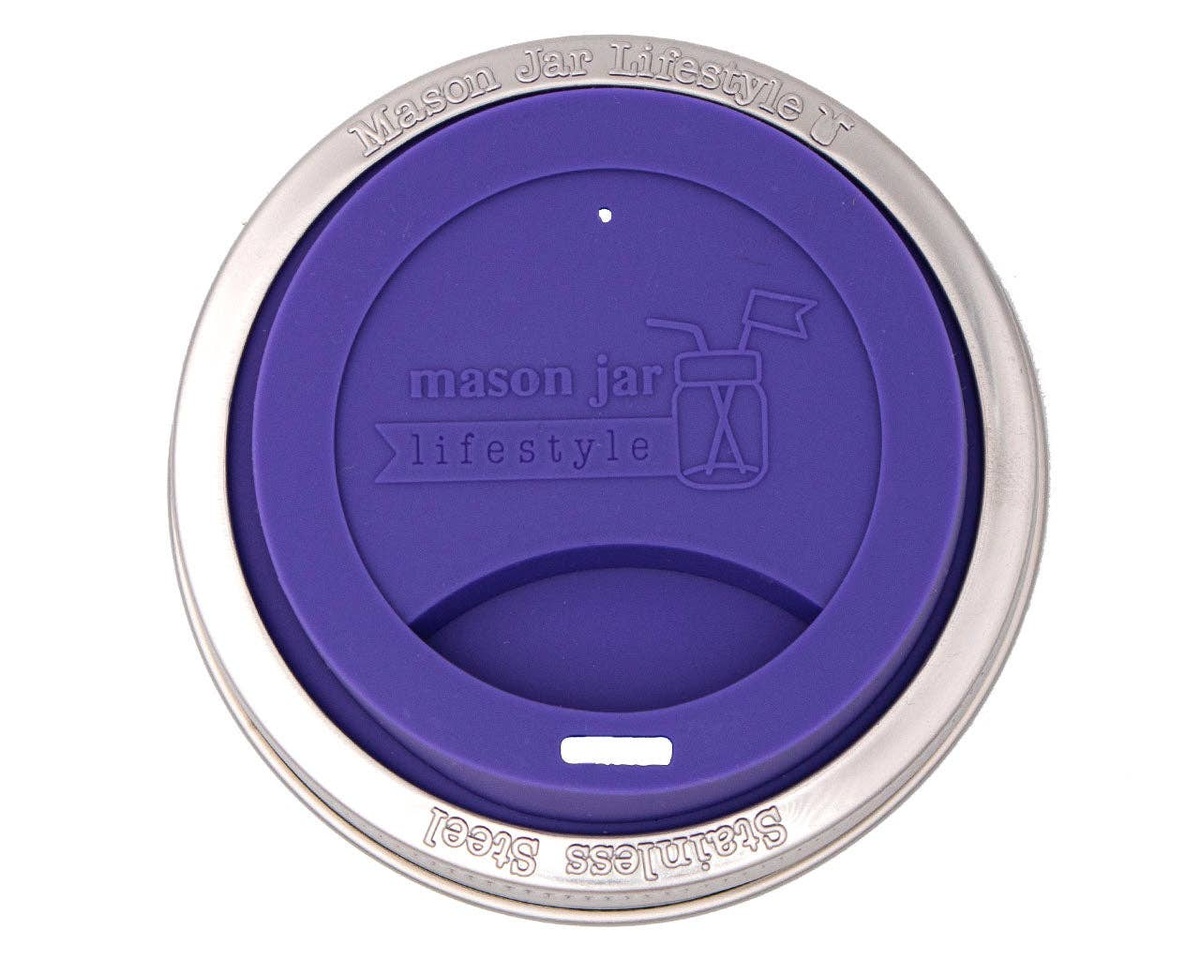 Mason Jar Lifestyle - Silicone Drinking Lid with Stainless Steel Band for Jars bpa-free - image 22