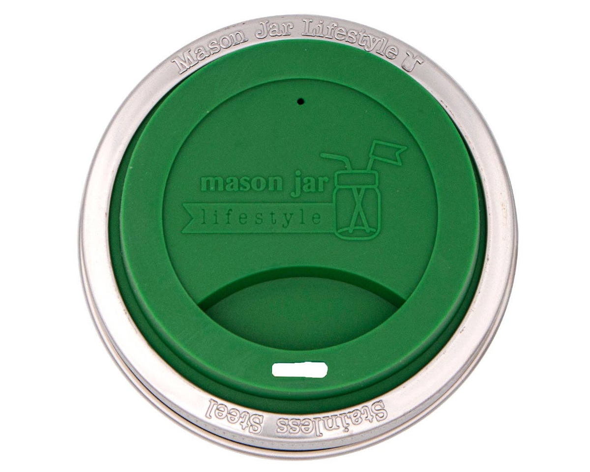 Mason Jar Lifestyle - Silicone Drinking Lid with Stainless Steel Band for Jars bpa-free - image 27