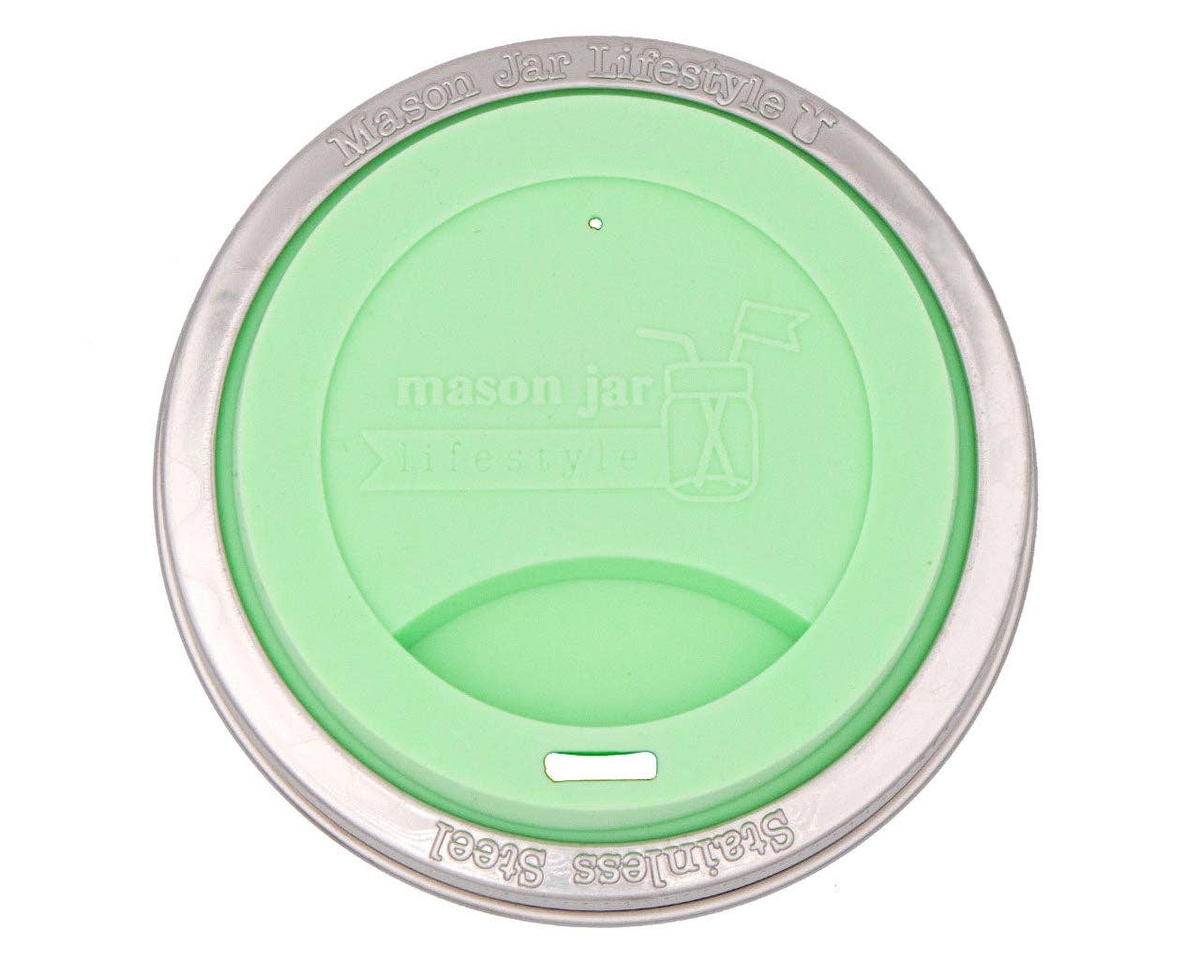 Mason Jar Lifestyle - Silicone Drinking Lid with Stainless Steel Band for Jars bpa-free - image 21