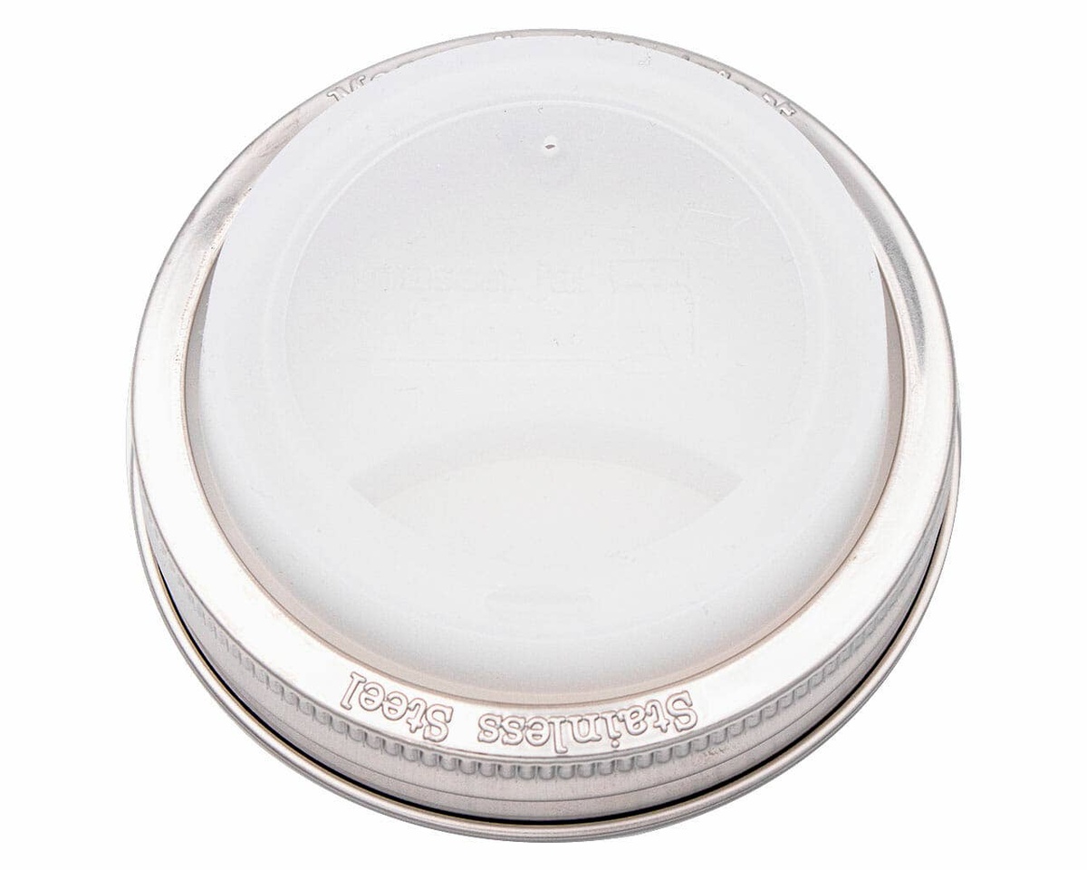 Mason Jar Lifestyle - Silicone Drinking Lid with Stainless Steel Band for Jars bpa-free - image 8