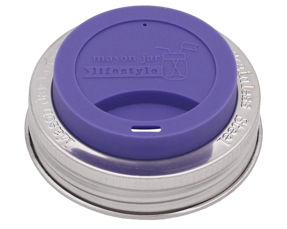 Mason Jar Lifestyle - Silicone Drinking Lid with Stainless Steel Band for Jars bpa-free - image 9