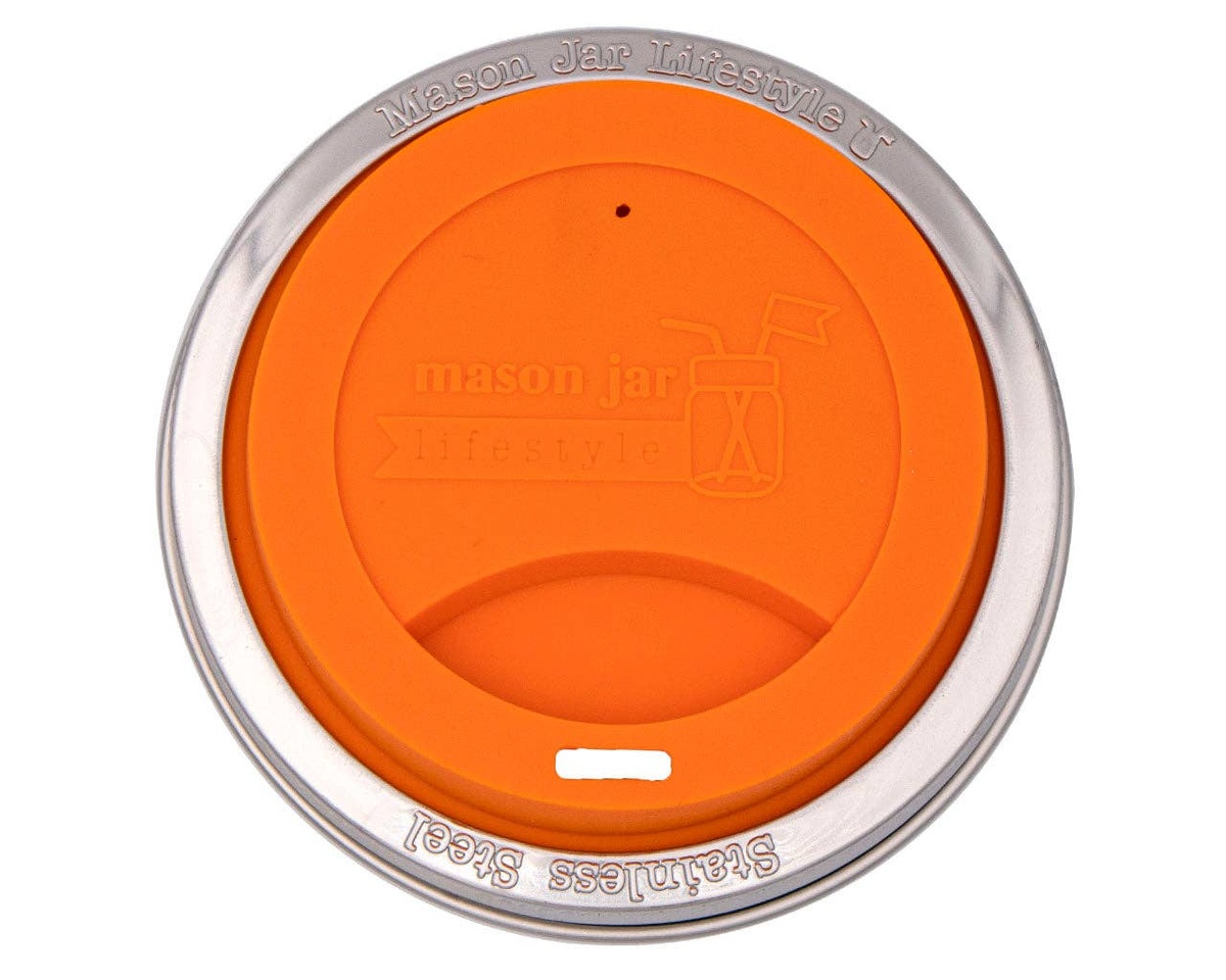 Mason Jar Lifestyle - Silicone Drinking Lid with Stainless Steel Band for Jars bpa-free - image 28