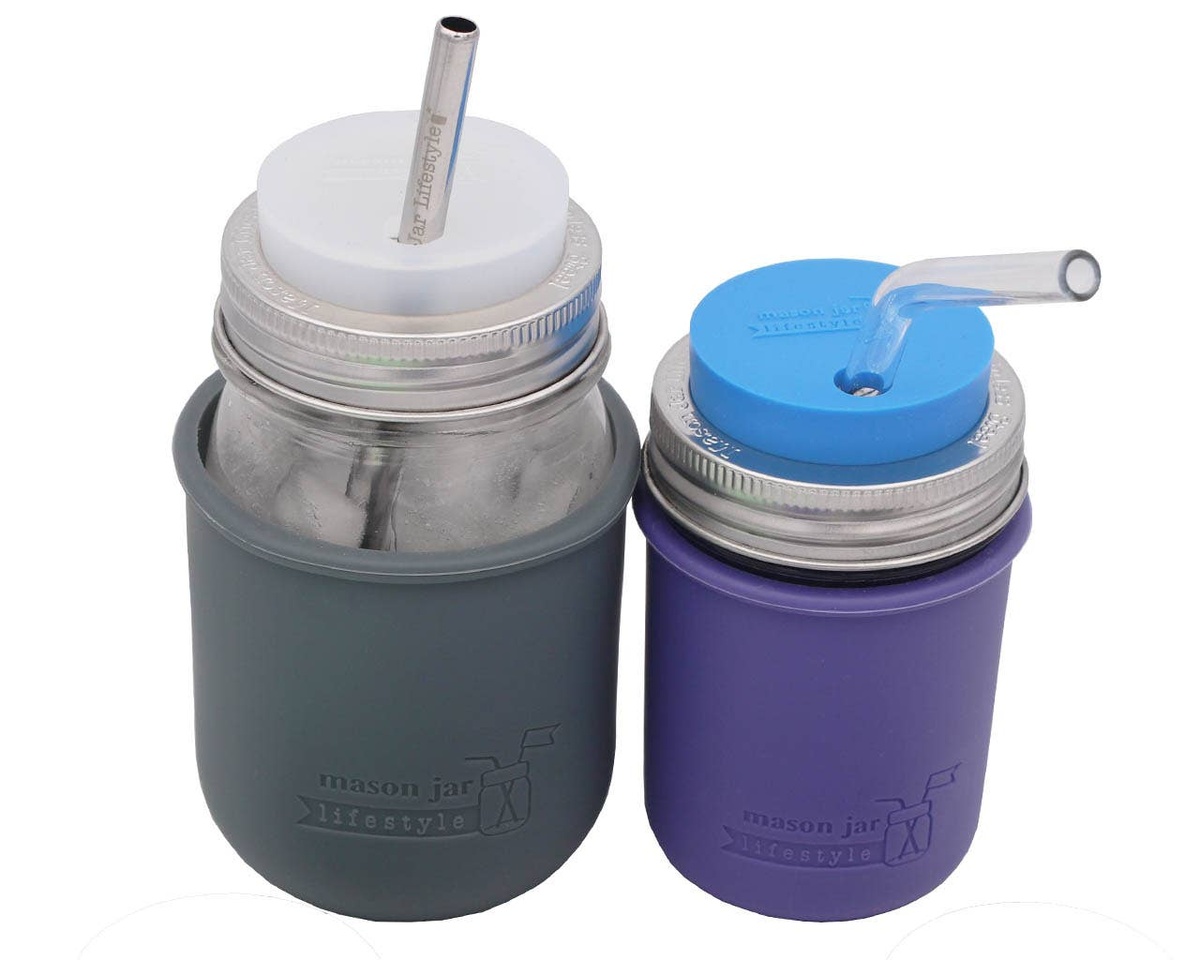 Mason Jar Lifestyle - Silicone Straw Hole Tumbler Lid with Stainless Steel Band for Mason Jars lfgb-certified - image 5