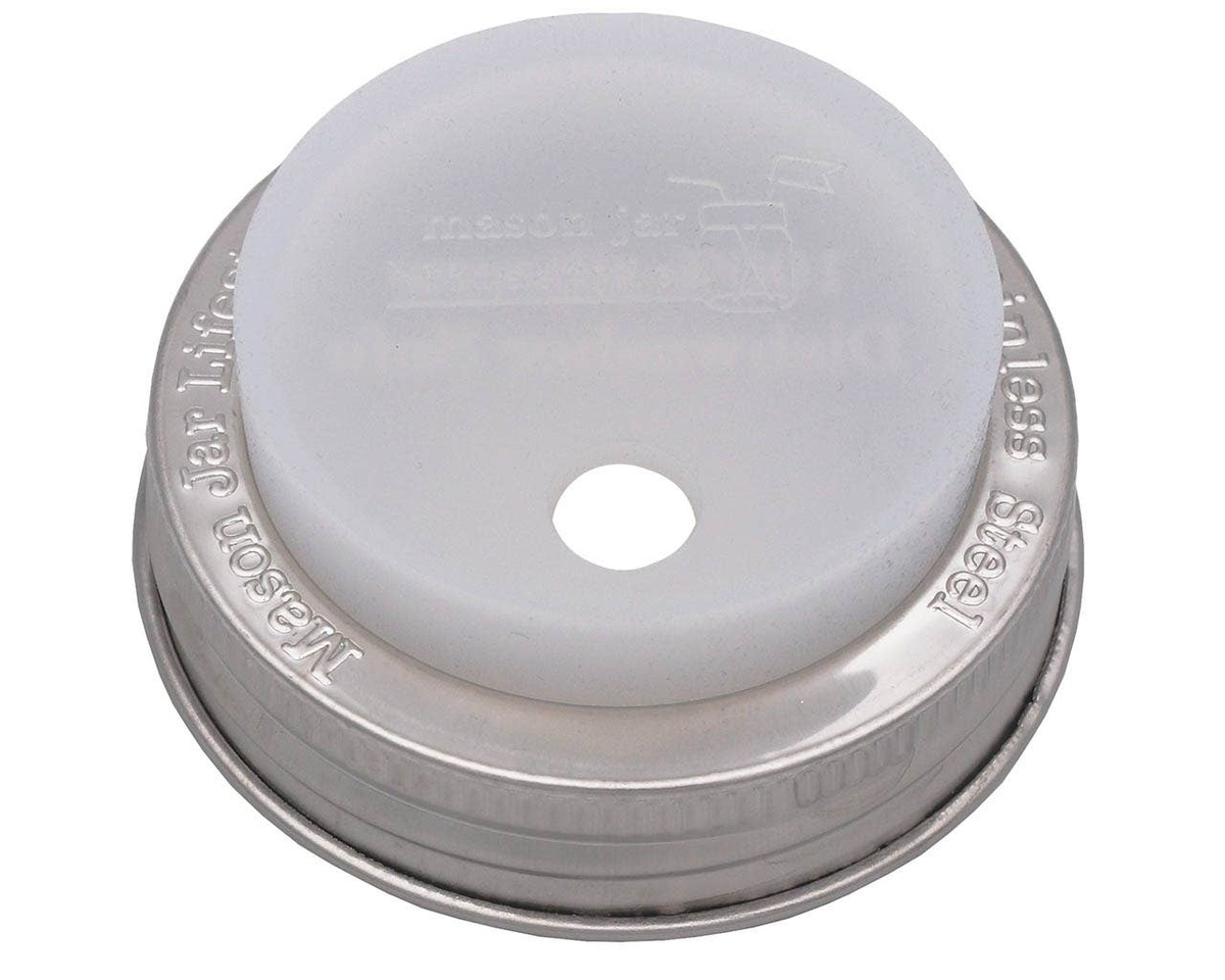 Mason Jar Lifestyle - Silicone Straw Hole Tumbler Lid with Stainless Steel Band for Mason Jars lfgb-certified - image 15