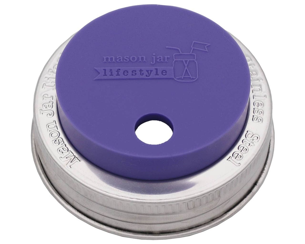 Mason Jar Lifestyle - Silicone Straw Hole Tumbler Lid with Stainless Steel Band for Mason Jars lfgb-certified - image 21