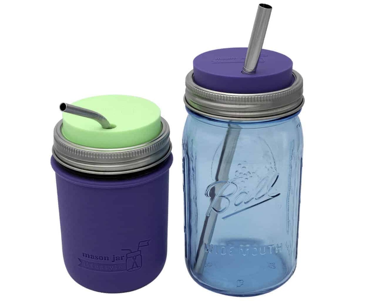 Mason Jar Lifestyle - Silicone Straw Hole Tumbler Lid with Stainless Steel Band for Mason Jars lfgb-certified - image 7