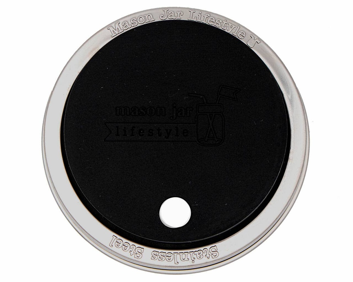 Mason Jar Lifestyle - Silicone Straw Hole Tumbler Lid with Stainless Steel Band for Mason Jars lfgb-certified - image 24