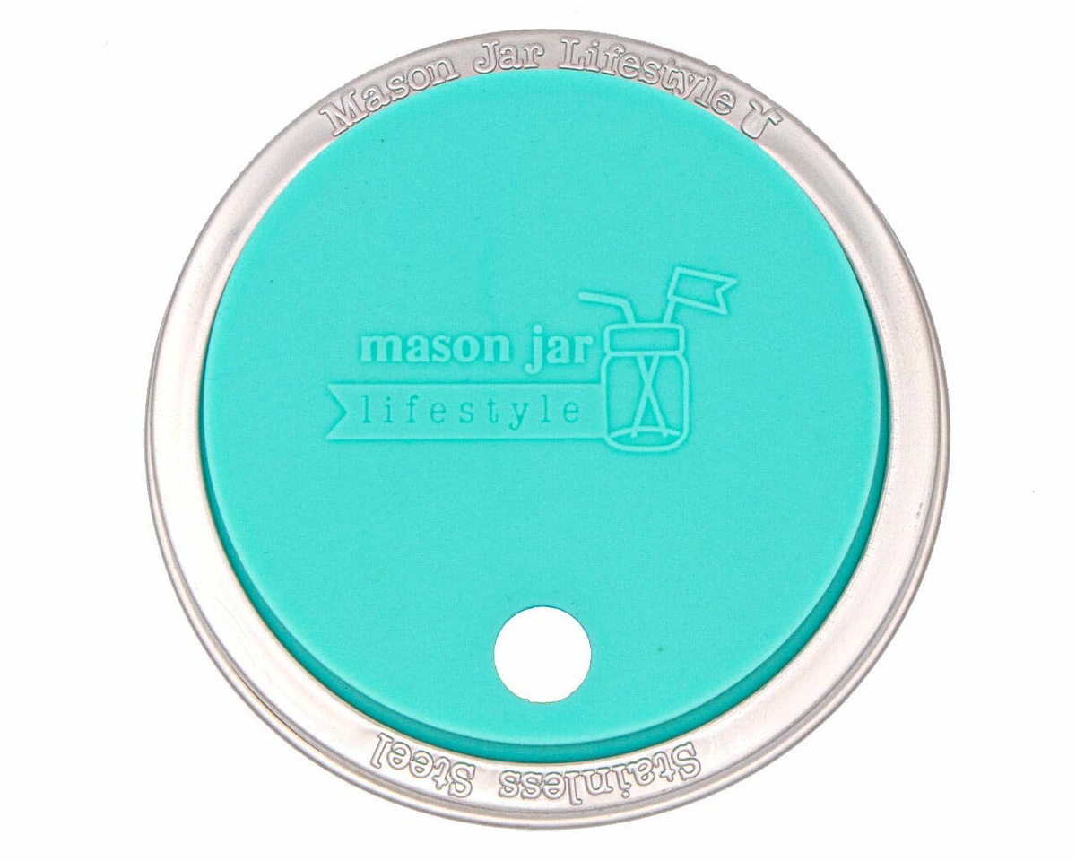 Mason Jar Lifestyle - Silicone Straw Hole Tumbler Lid with Stainless Steel Band for Mason Jars lfgb-certified - image 22