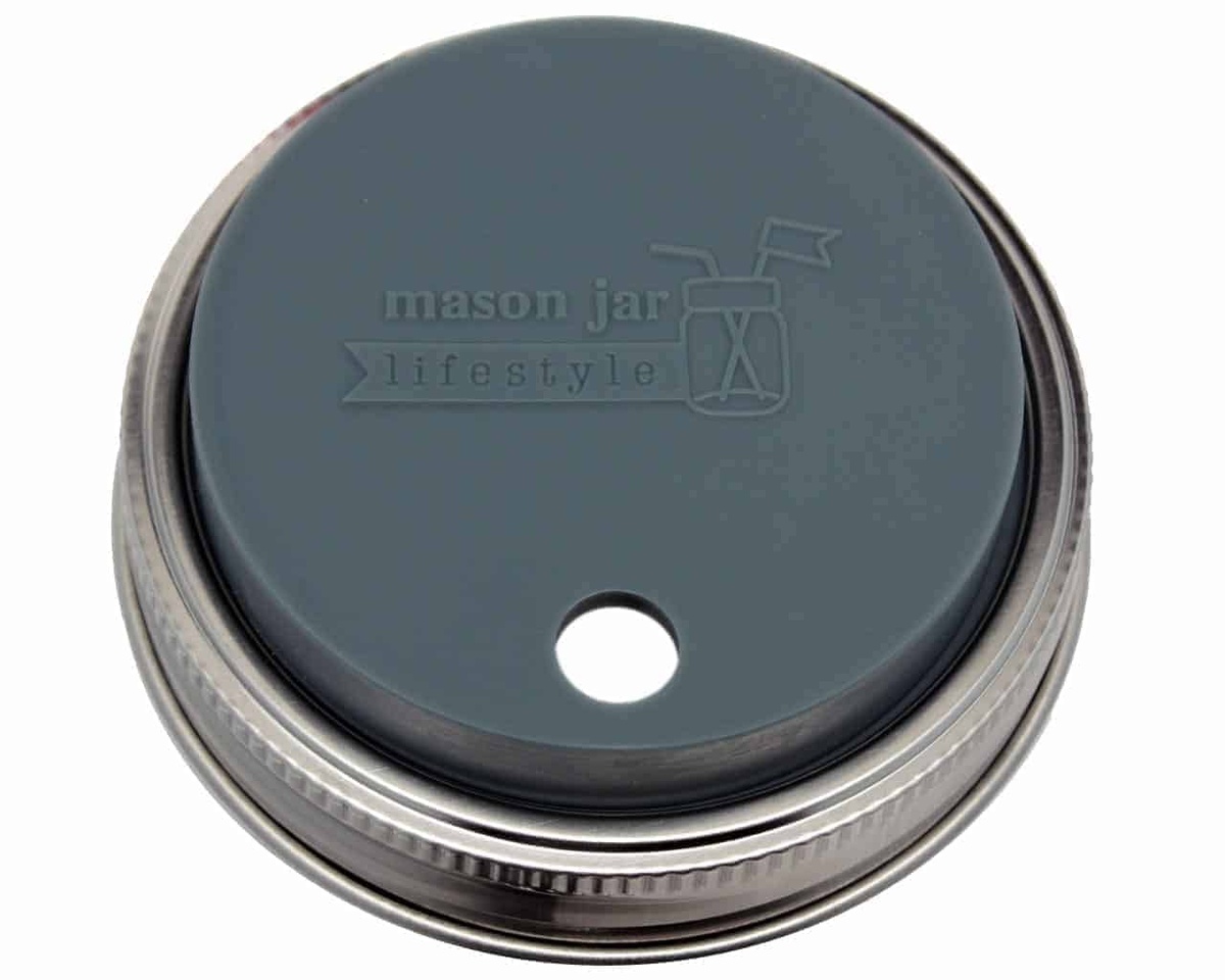 Mason Jar Lifestyle - Silicone Straw Hole Tumbler Lid with Stainless Steel Band for Mason Jars lfgb-certified - image 25
