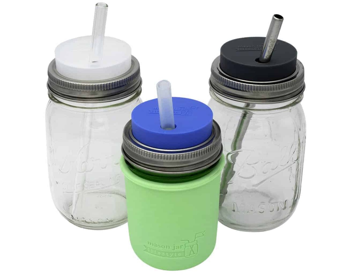 Mason Jar Lifestyle - Silicone Straw Hole Tumbler Lid with Stainless Steel Band for Mason Jars lfgb-certified - image 9