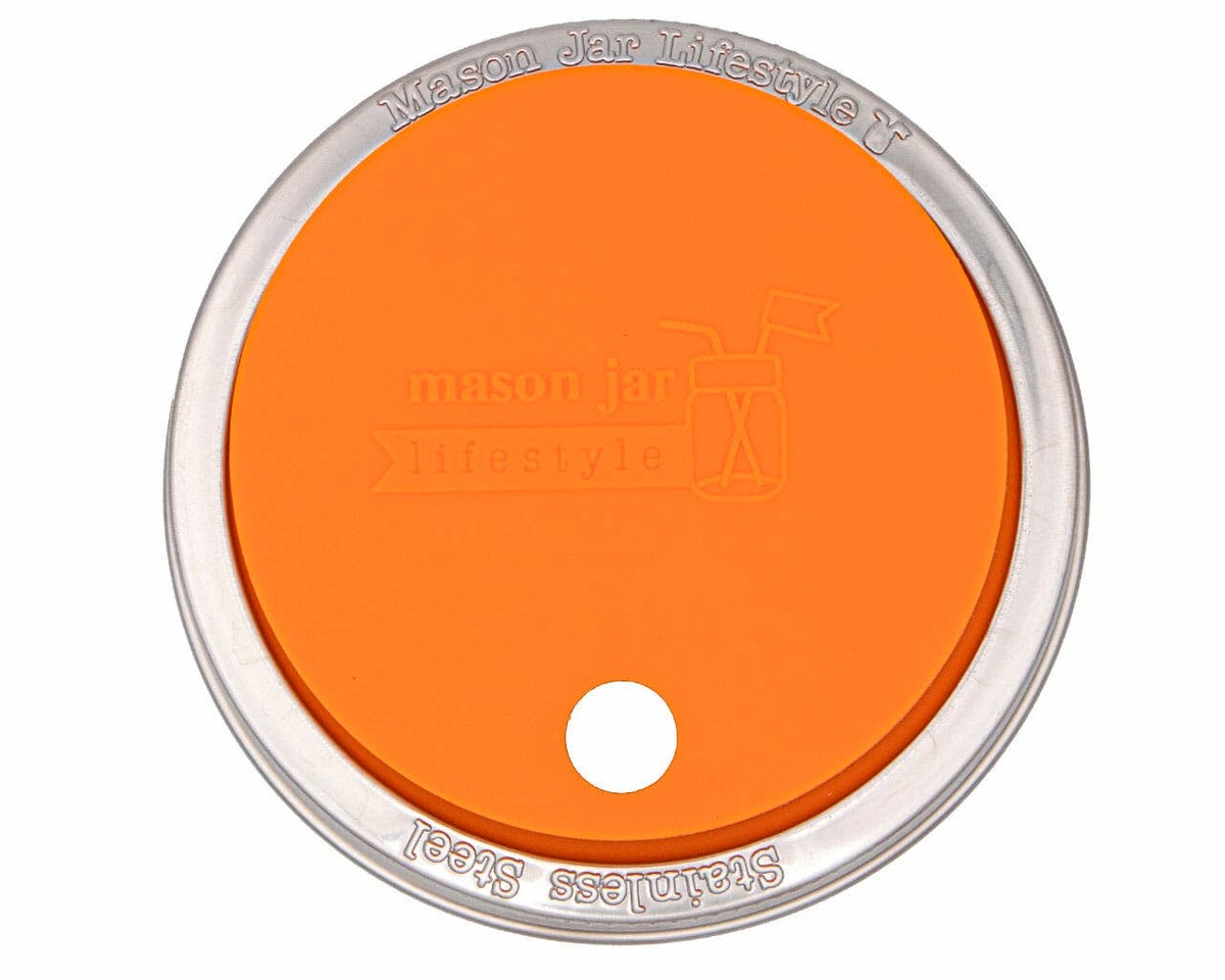 Mason Jar Lifestyle - Silicone Straw Hole Tumbler Lid with Stainless Steel Band for Mason Jars lfgb-certified - image 31