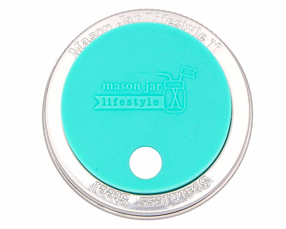 Mason Jar Lifestyle - Silicone Straw Hole Tumbler Lid with Stainless Steel Band for Mason Jars lfgb-certified - image 10