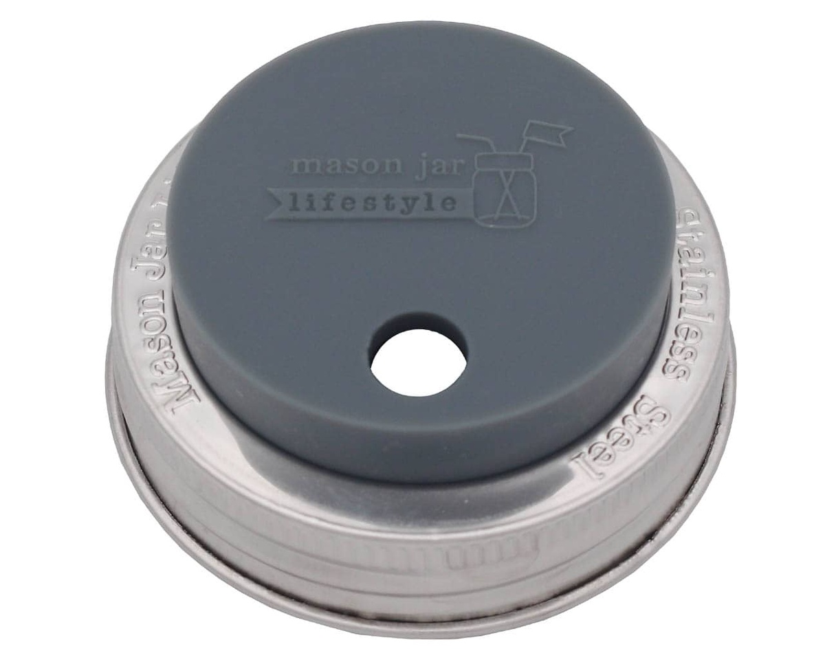 Mason Jar Lifestyle - Silicone Straw Hole Tumbler Lid with Stainless Steel Band for Mason Jars lfgb-certified - image 13
