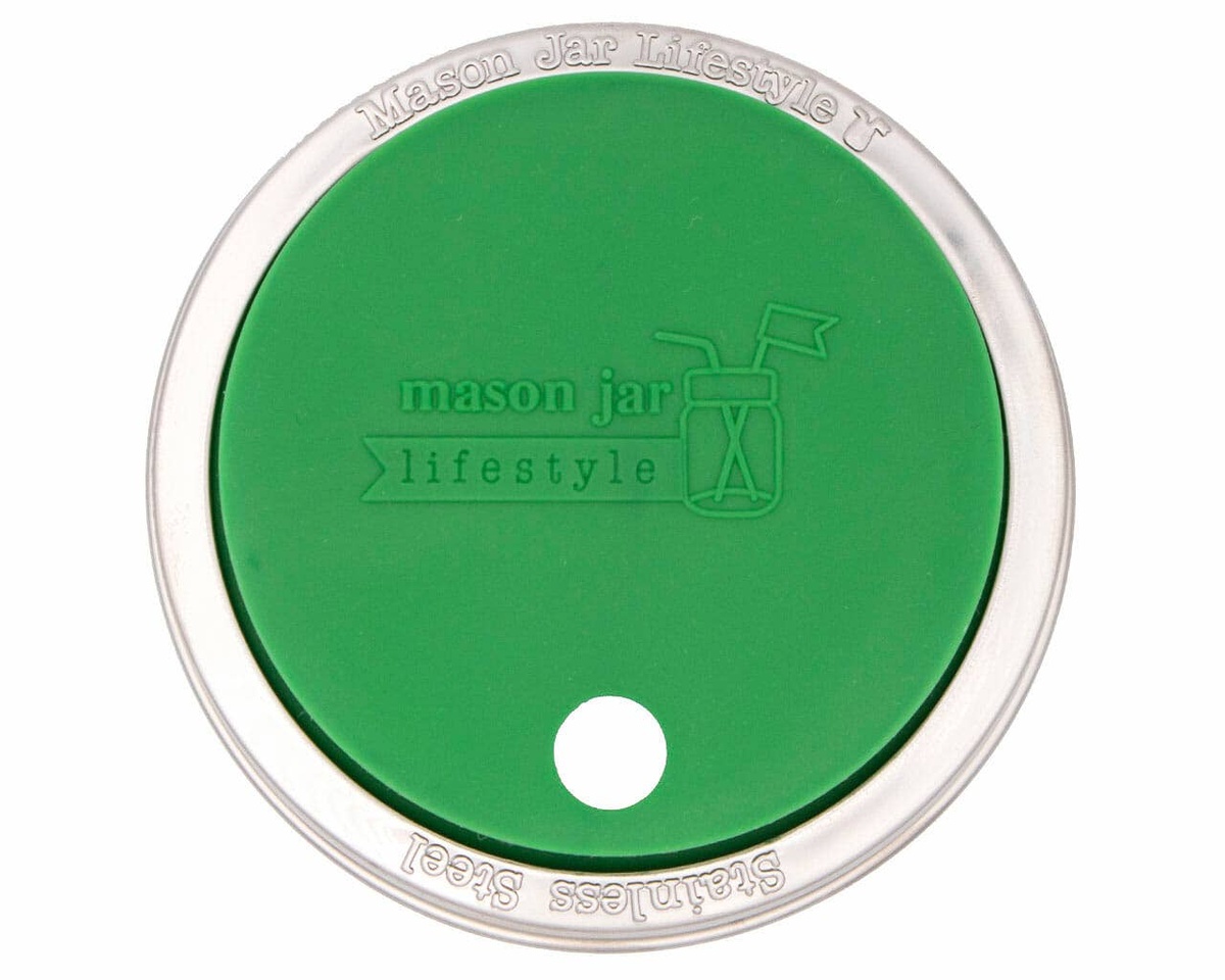 Mason Jar Lifestyle - Silicone Straw Hole Tumbler Lid with Stainless Steel Band for Mason Jars lfgb-certified - image 28