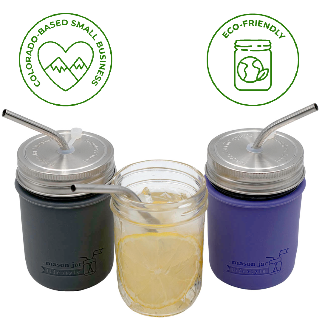 Mason Jar Lifestyle - Stainless Steel Straw Hole Tumbler Lids for Mason Jars refillable