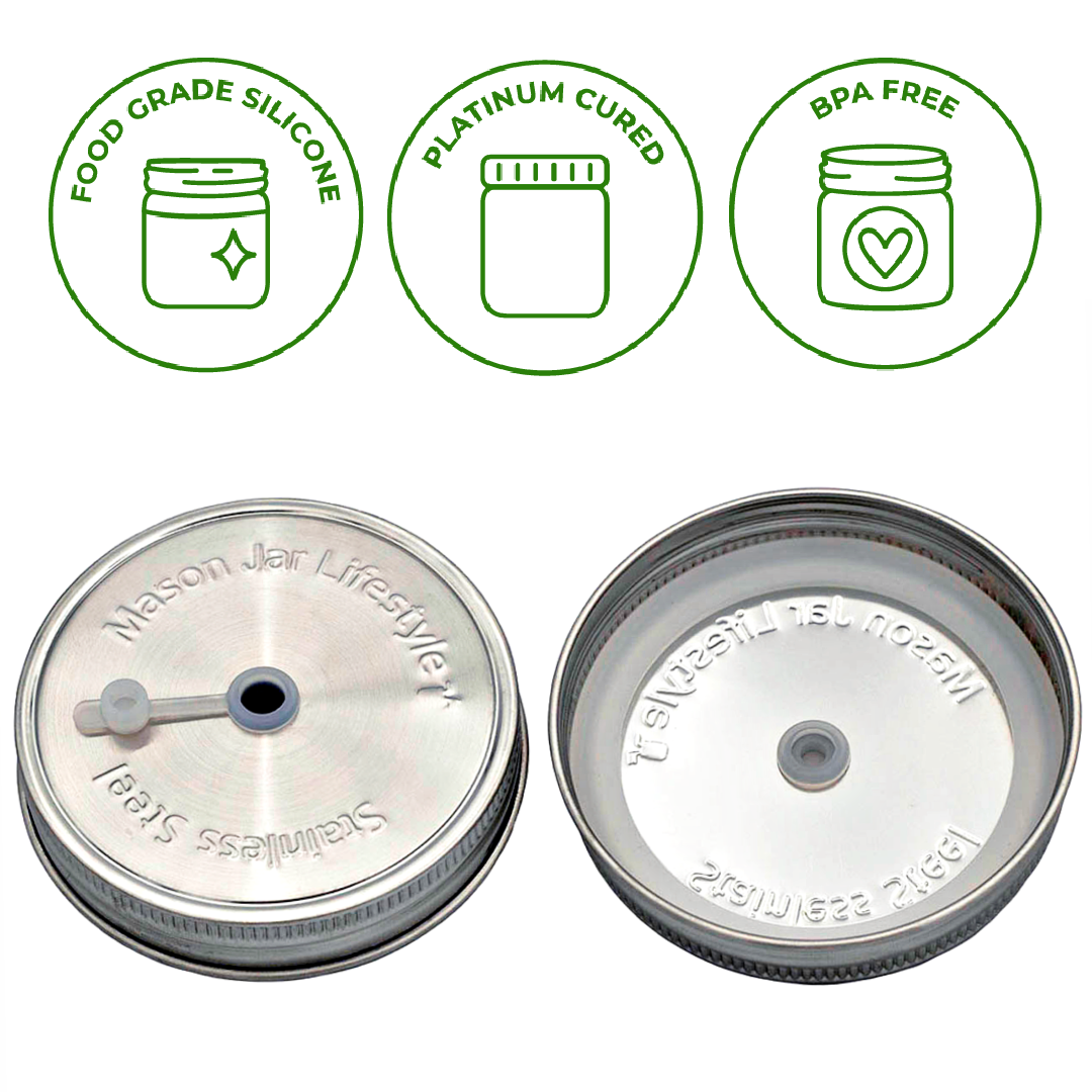 Mason Jar Lifestyle - Stainless Steel Straw Hole Tumbler Lids for Mason Jars refillable - image 5