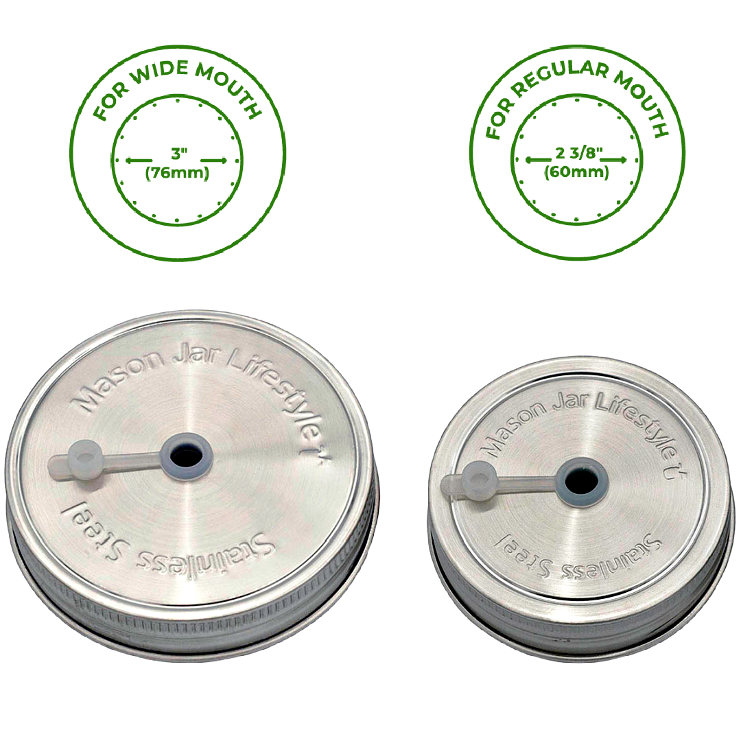 Mason Jar Lifestyle - Stainless Steel Straw Hole Tumbler Lids for Mason Jars refillable - image 2
