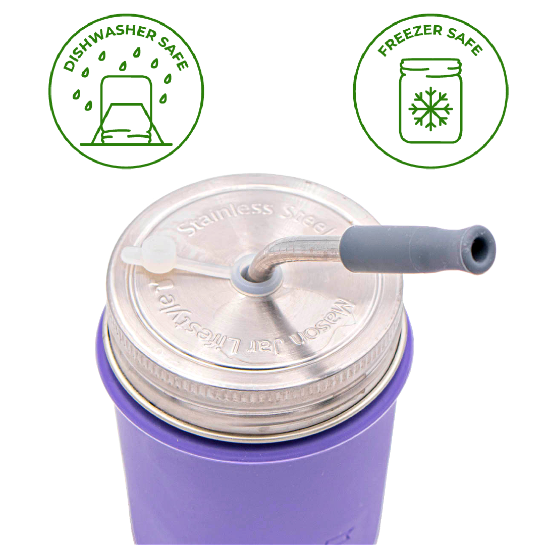 Mason Jar Lifestyle - Stainless Steel Straw Hole Tumbler Lids for Mason Jars refillable - image 3