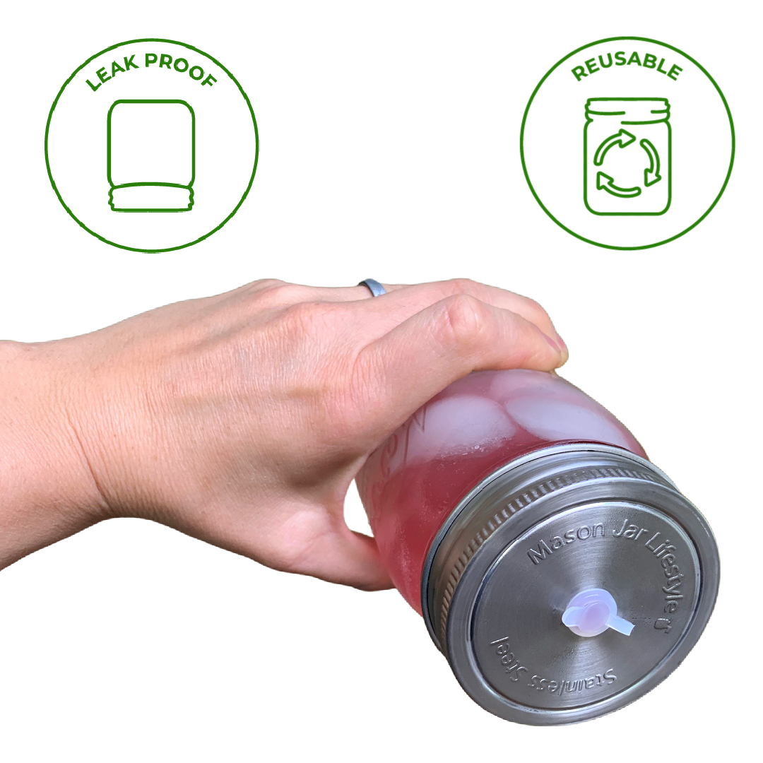 Mason Jar Lifestyle - Stainless Steel Straw Hole Tumbler Lids for Mason Jars refillable - image 6