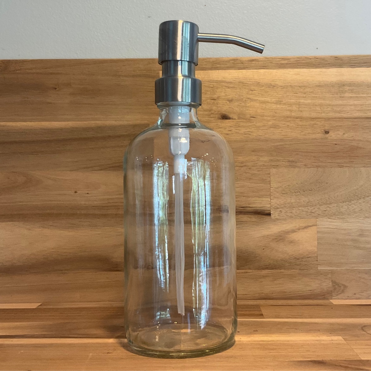 exist green 16oz Glass Bottle with Stainless Steel Pump - Classic Pump