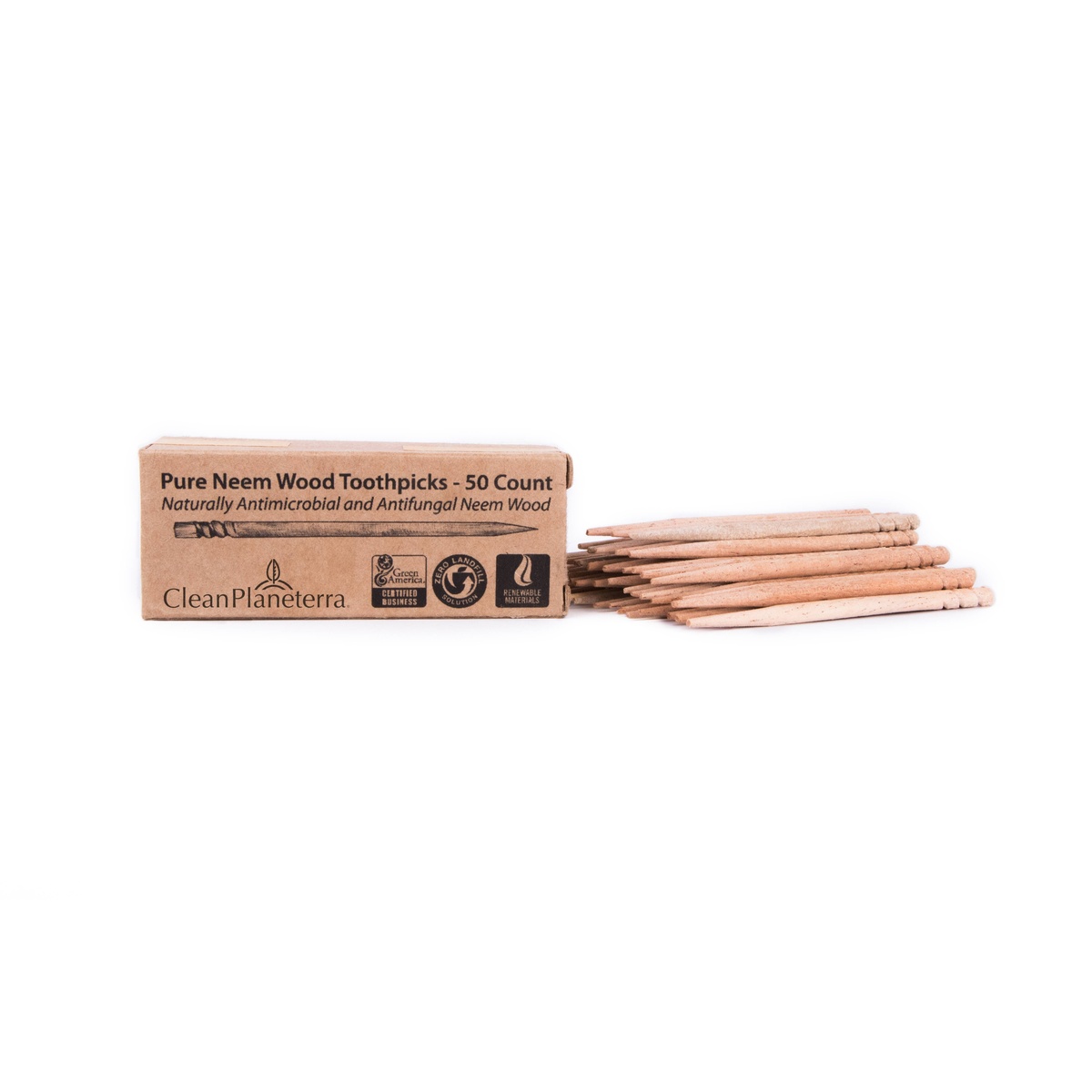 Brush with Bamboo - Pure Neem Wood Toothpicks - 50 count - image 3