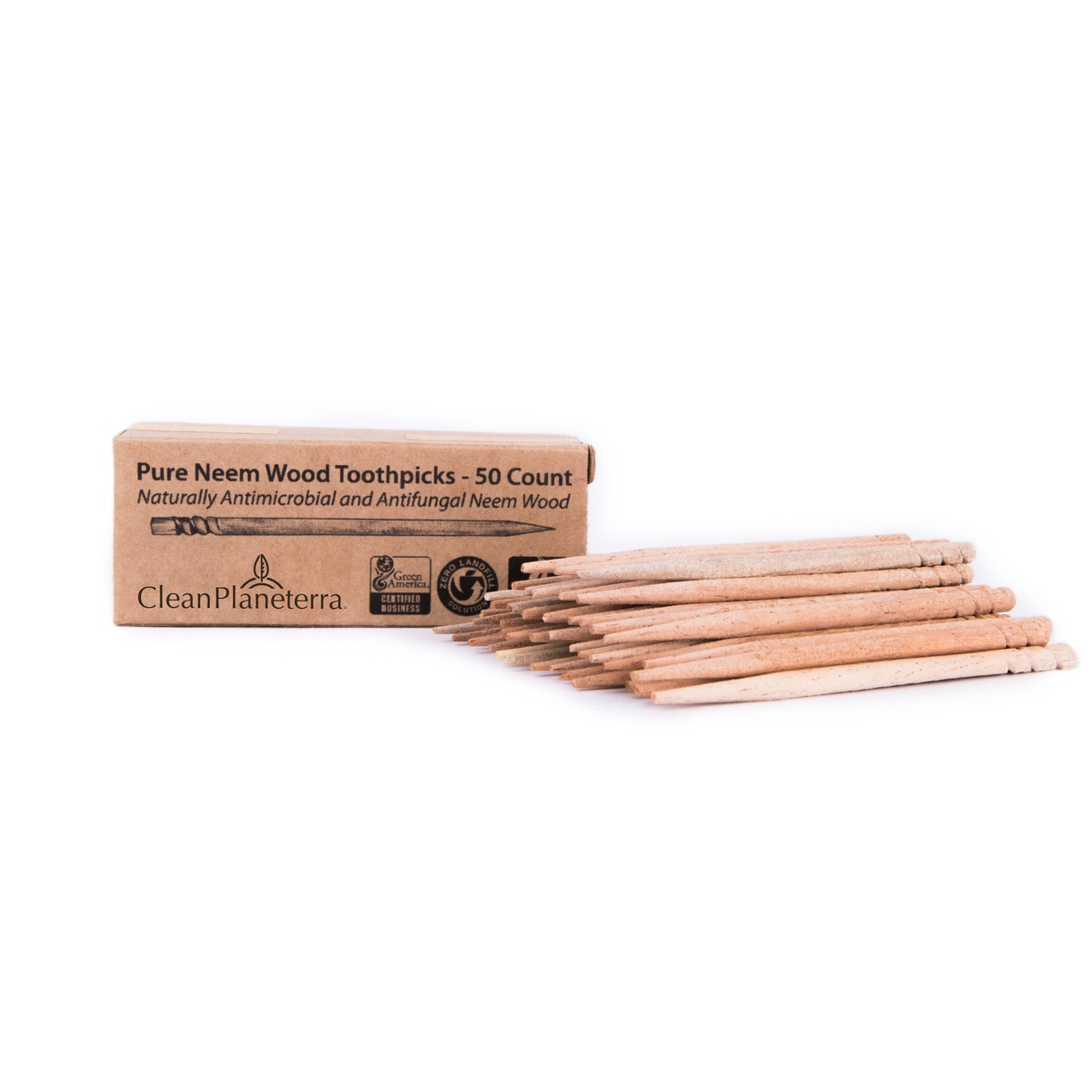 Brush with Bamboo - Pure Neem Wood Toothpicks - 50 count