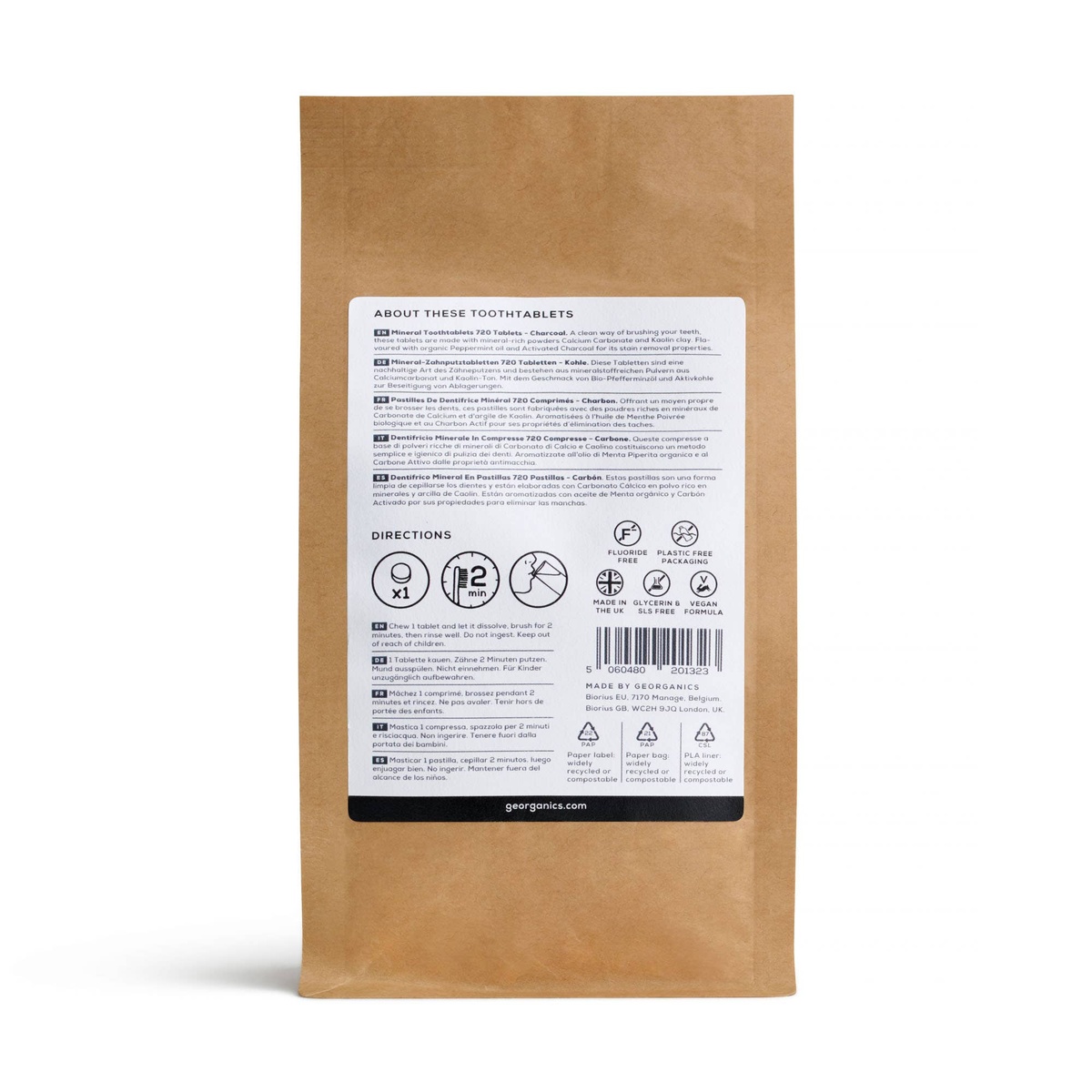 Georganics - Mineral Tooth Tablets (Fluoride-Free) - 1 year supply natural powders like calcium carbonate - image 3