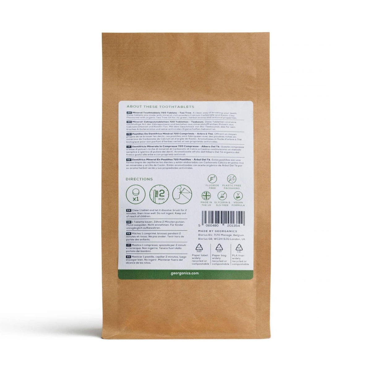 Georganics - Mineral Tooth Tablets (Fluoride-Free) - 1 year supply natural powders like calcium carbonate - image 6