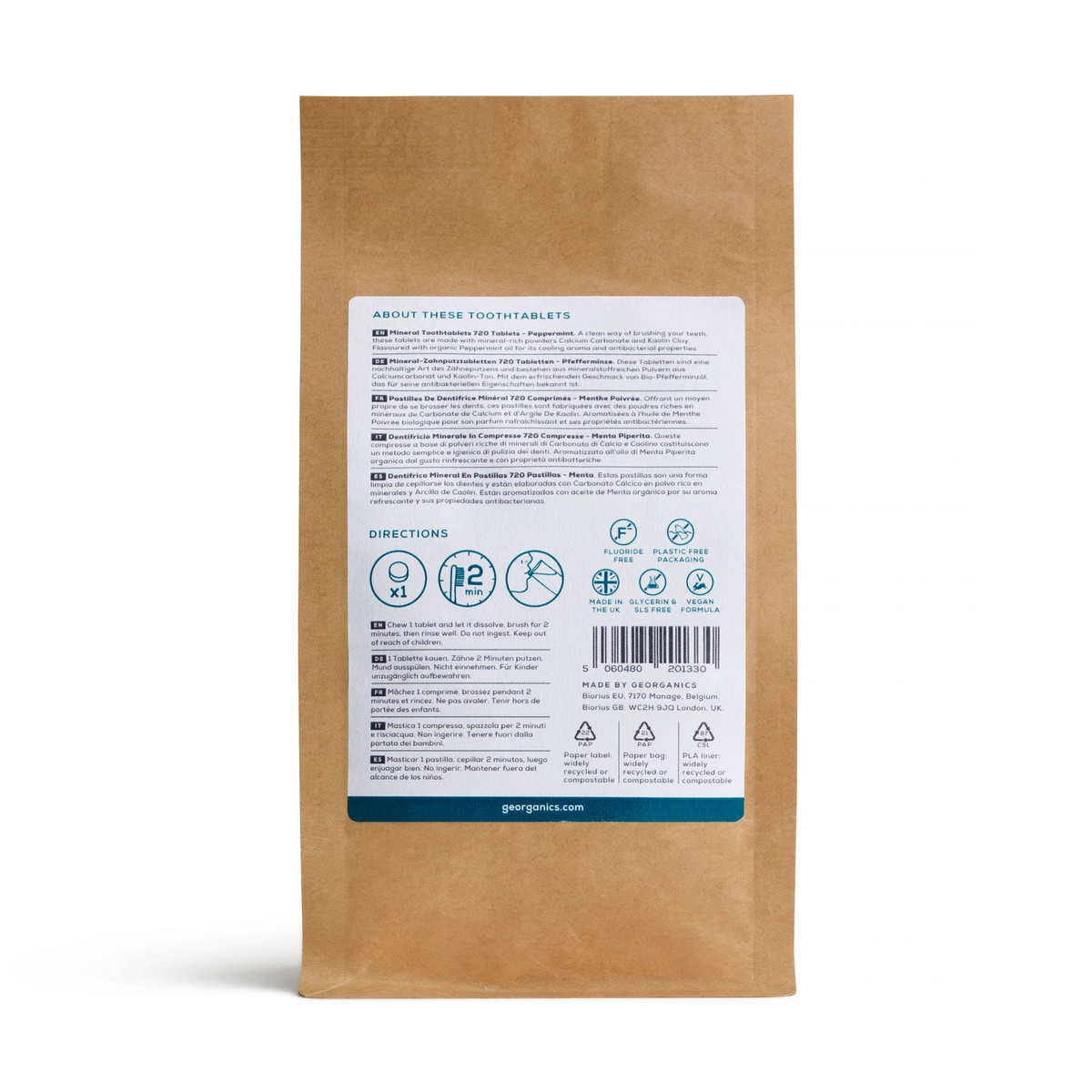 Georganics - Mineral Tooth Tablets (Fluoride-Free) - 1 year supply natural powders like calcium carbonate - image 5