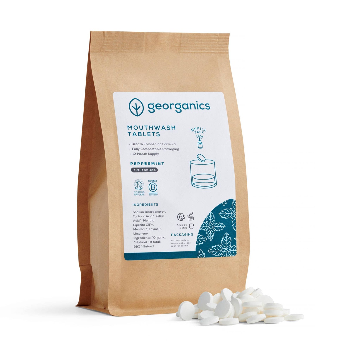 Georganics - Mouthwash Tablets (Jars and Pouches) compostable - image 4