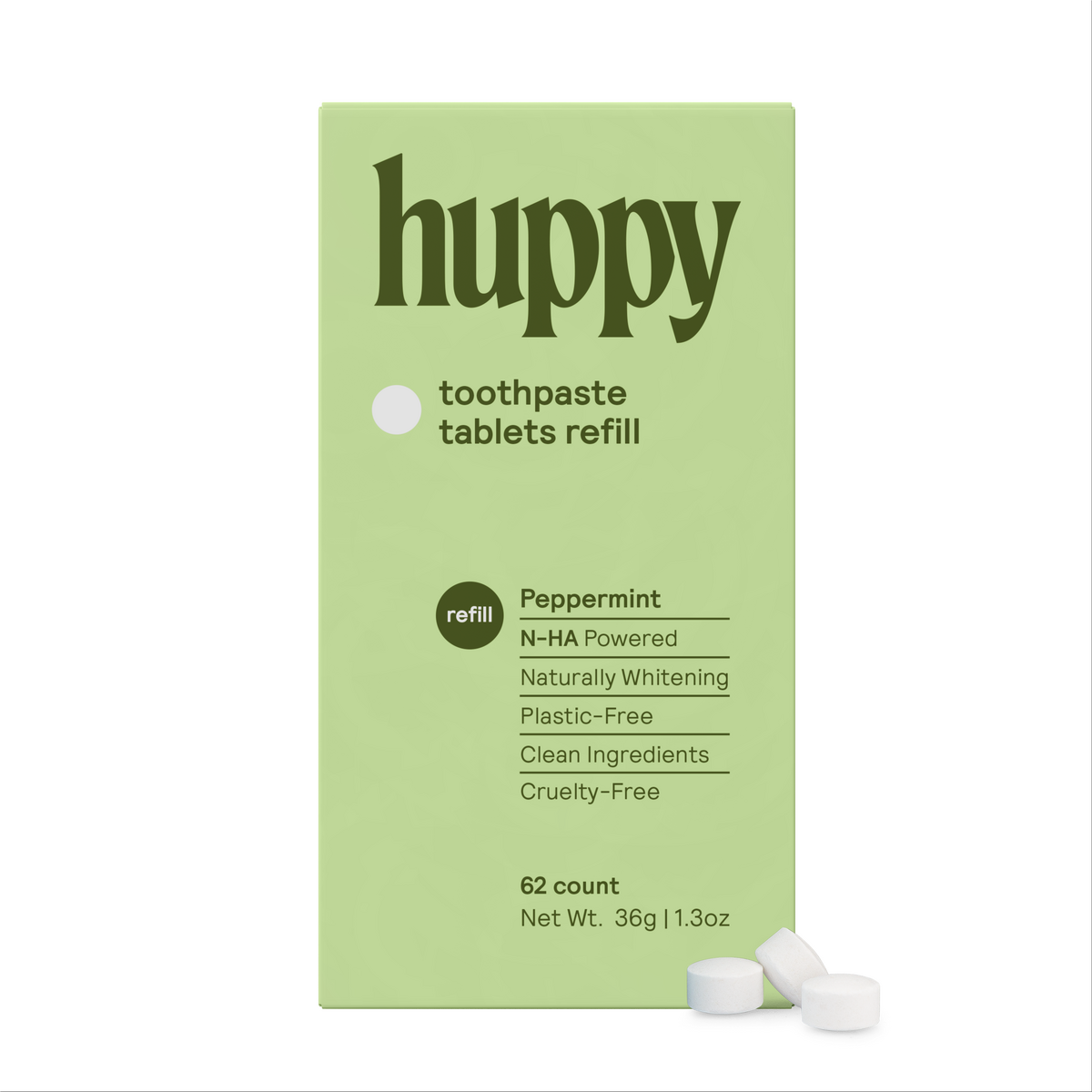 Huppy - Fluoride-Free Pre-Filled Toothpaste Tablets (62-count) refillable - image 8