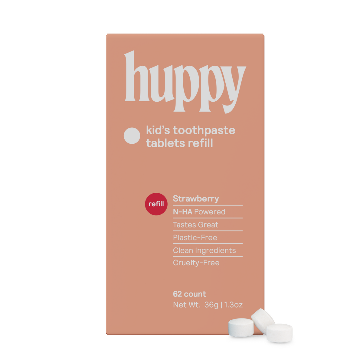 Huppy - Fluoride-Free Pre-Filled Toothpaste Tablets (62-count) refillable - image 6