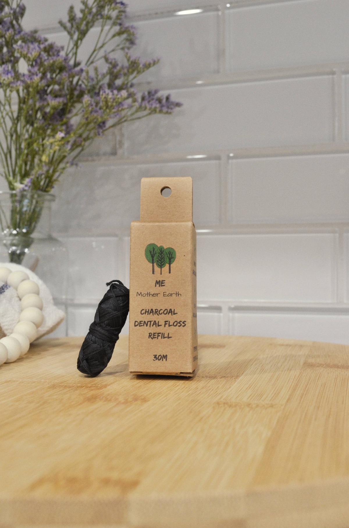 Me Mother Earth – Charcoal Dental Floss in Stainless Steel Dispenser Me Mother Earth - Charcoal Dental Floss in Stainless Steel Dispenser refillable - image 7