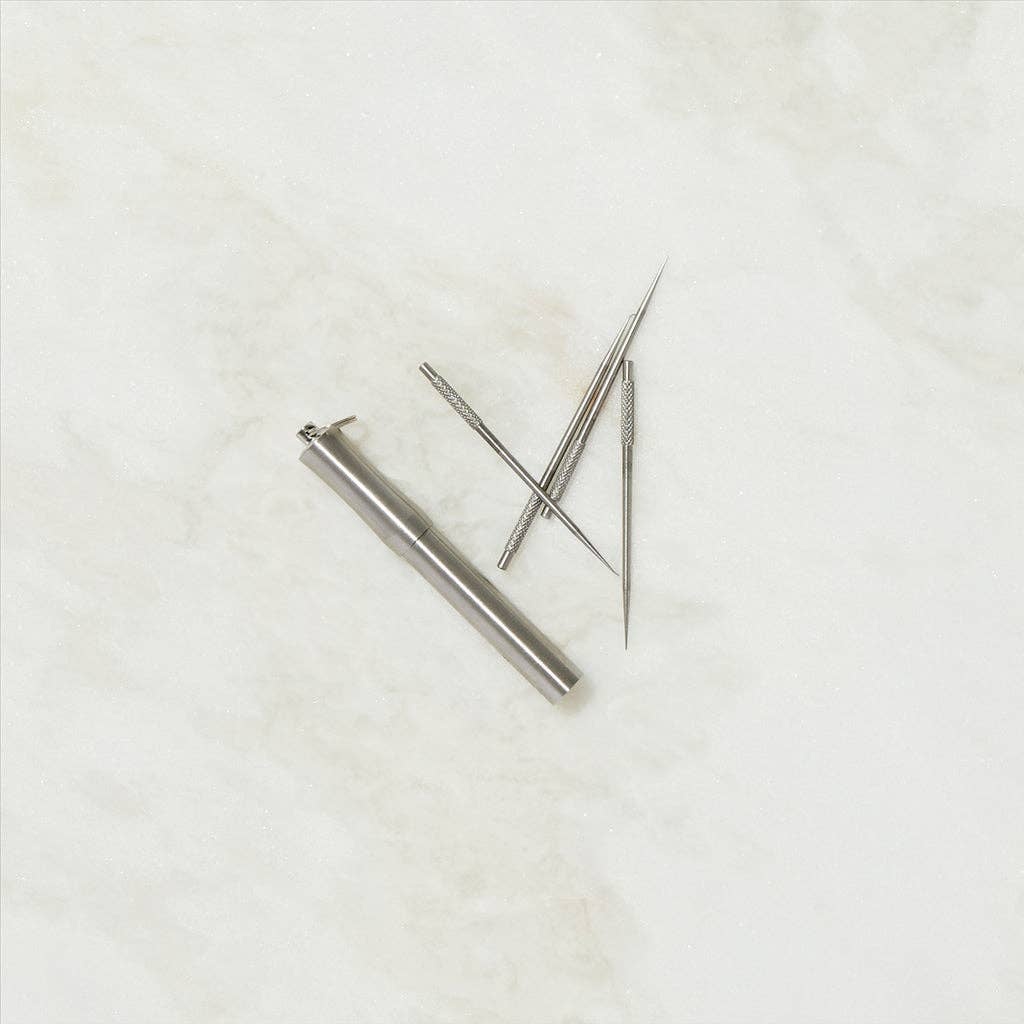 Package Free - Toothpicks, Titanium (4 Pack in Case) plastic-free