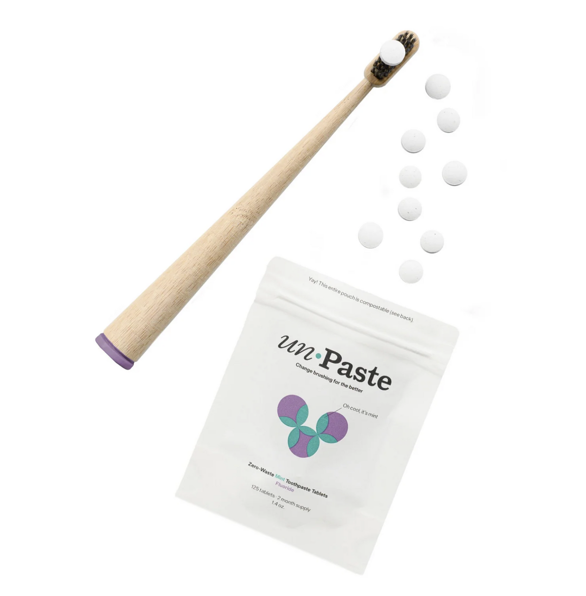 Unpaste - Fluoride Toothpaste Tablets - Mint organic menthol - image 3