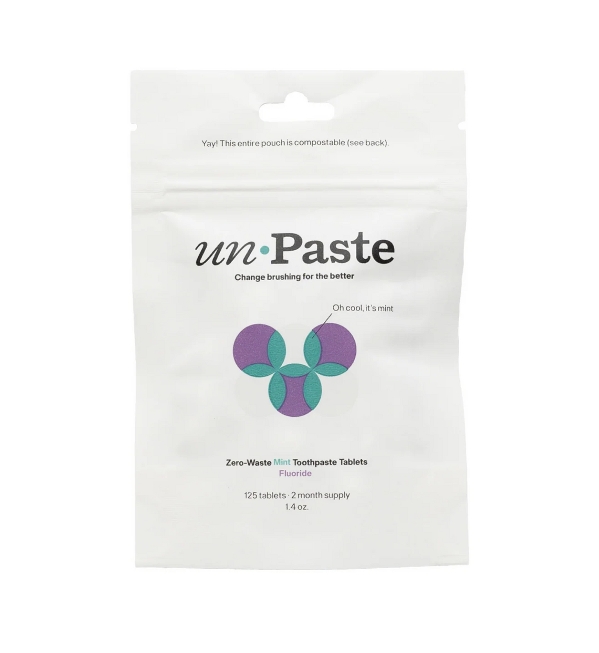 Unpaste - Fluoride Toothpaste Tablets - Mint organic menthol